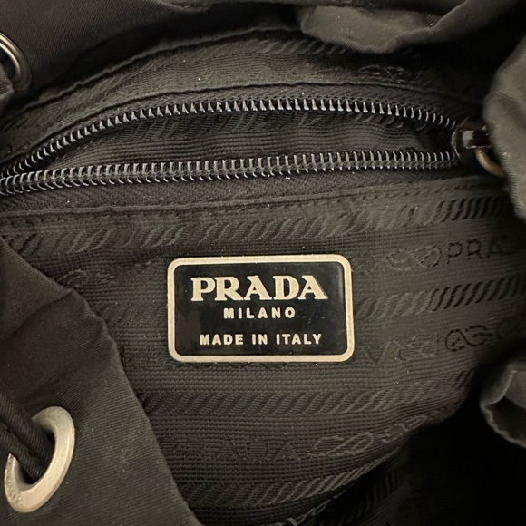 Authentic Vintage Prada Black Nylon Tessuto Twin Pocket Backpack - Picture 8 of 10